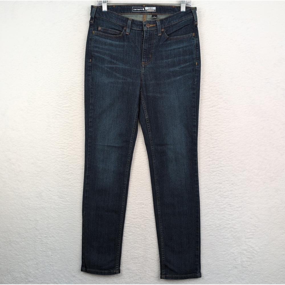 NWT Carhartt Rugged Flex Slim Fit Tapered Jeans Women's Size 8 BD4976-W